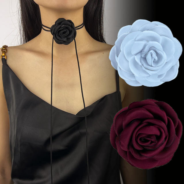 5.5cm sweet cool flower strappy choker necklace