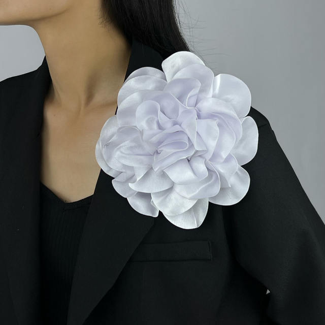 19cm elegant plain color stain flower brooch