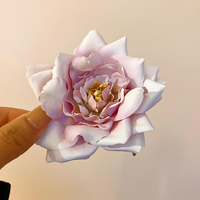 Spring rose flower women hair clips