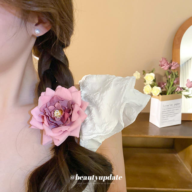 Spring rose flower women hair clips