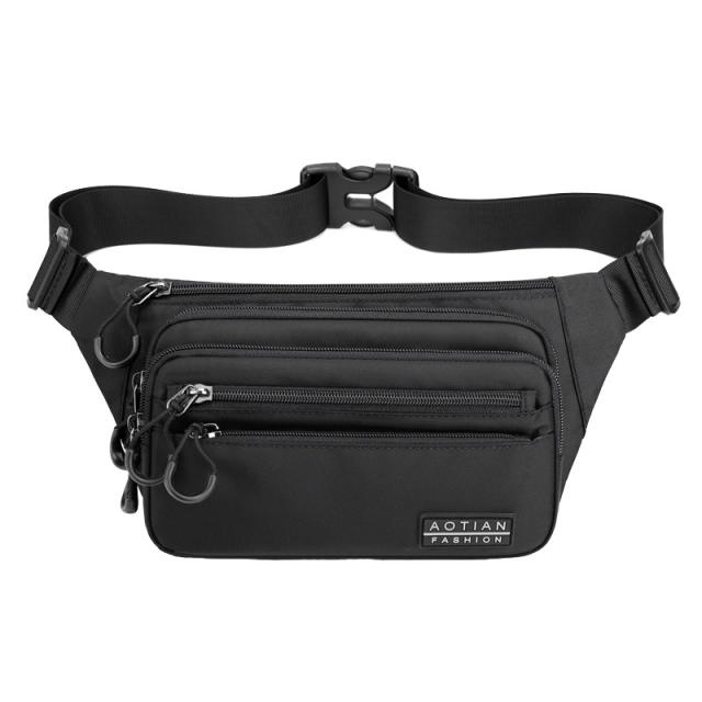 Concise waterproof multi layer funny pack waist bag for men