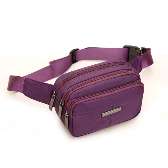 Nylon material multi layer funny pack waist bag for men women