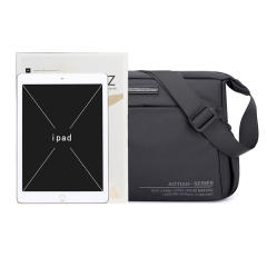 Korean fashion plain color large capacity crossbody bag for men