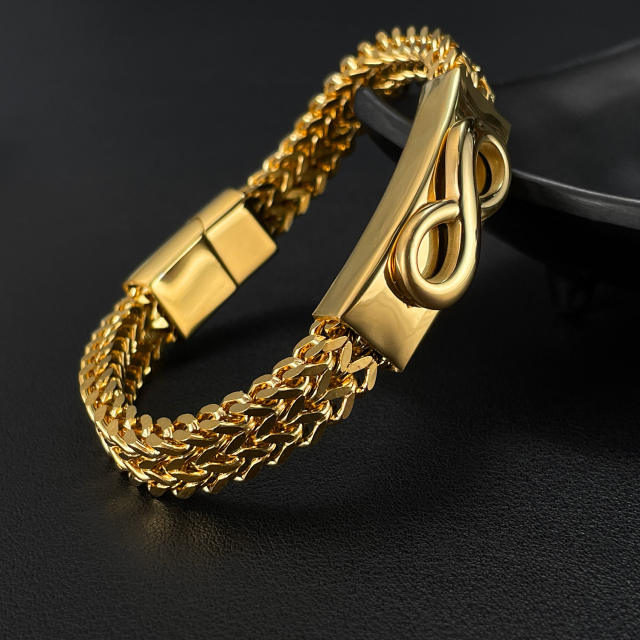 Fashionable infinity symbol stainless steel bracelet
