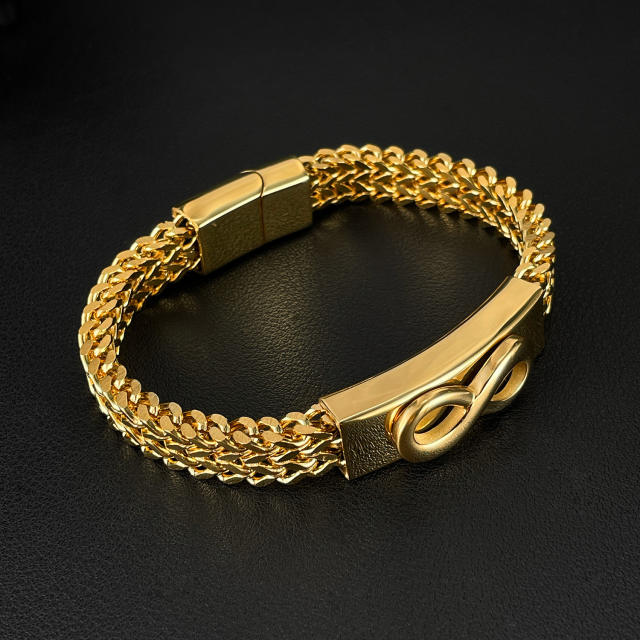Fashionable infinity symbol stainless steel bracelet