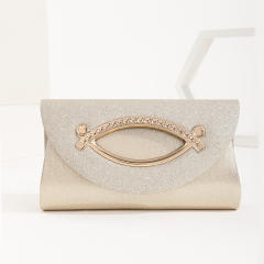 Gold color unique women clutch bag evening bag