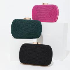 Spring summer colorful string braid pattern box clutch bag evening bag