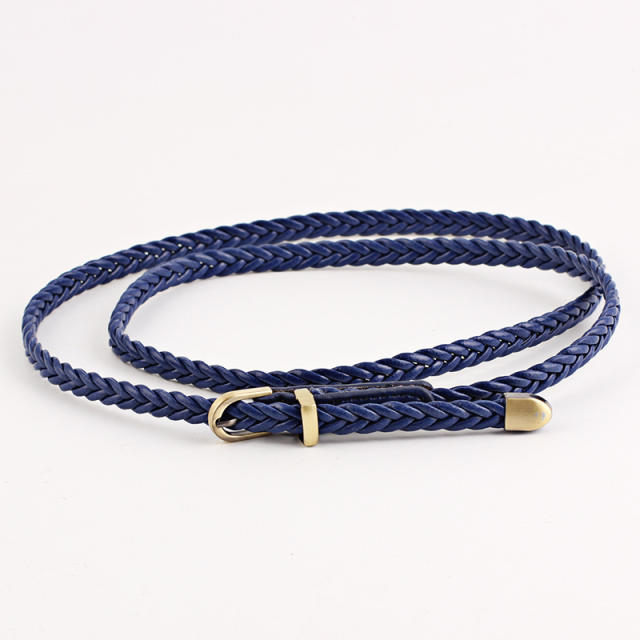 Vintage casual dress skinny knot belt for women