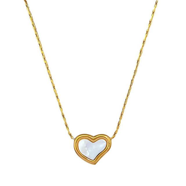 Dainty heart stainless steel necklace