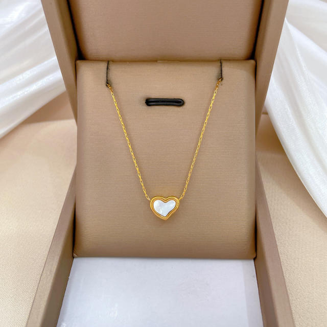 Dainty heart stainless steel necklace
