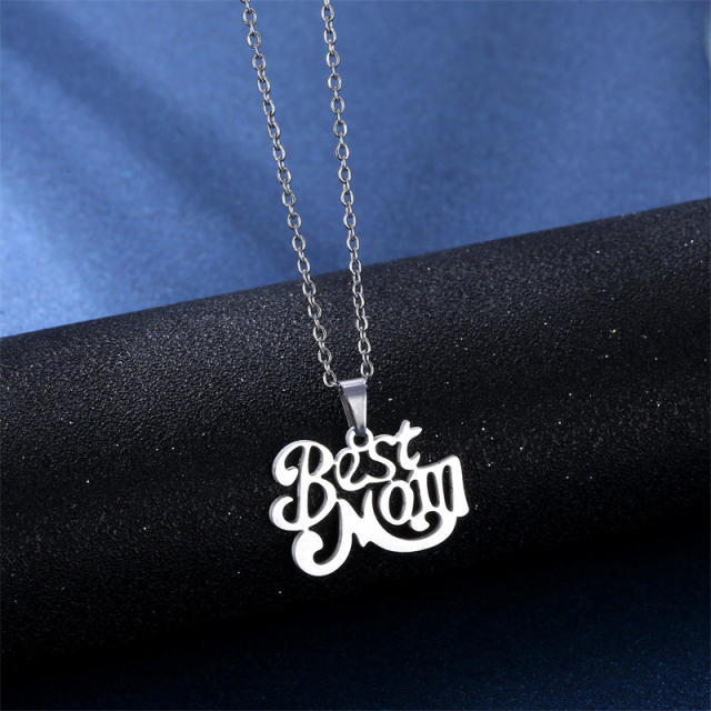 Best mom letter stainless steel dainty necklace set