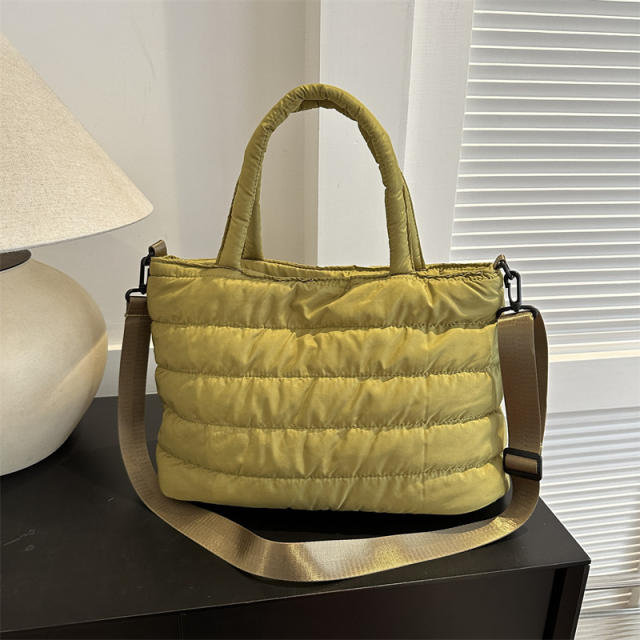 Popular plain color puffer tote bag crossbody bag