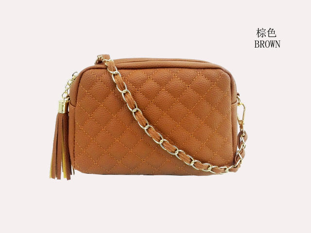 Korean fashion popular quilted tassel zipper chain bag crossbody bag