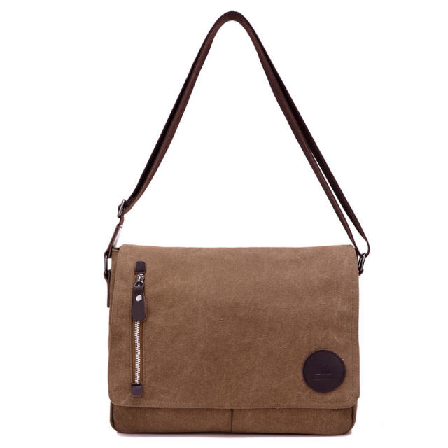 Vintage canvas material crossbody bag laptop bag for men