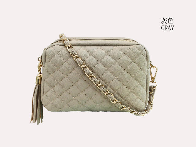 Korean fashion popular quilted tassel zipper chain bag crossbody bag