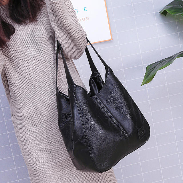 Super soft PU leather women tote bag