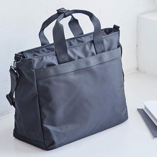 Concise plain color oxford cloth large capacity laptop bag crossbody bag