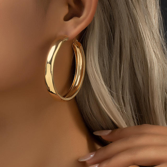 Chunky big hoop earrings for women