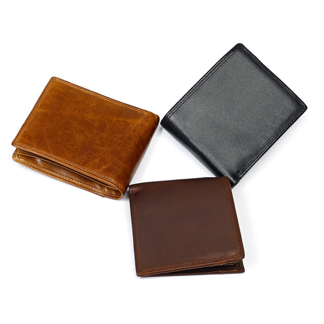 Vintage Genuine Leather RFID wallet purse for men