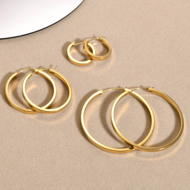 20/35/50MM stainless steel hoop earrings