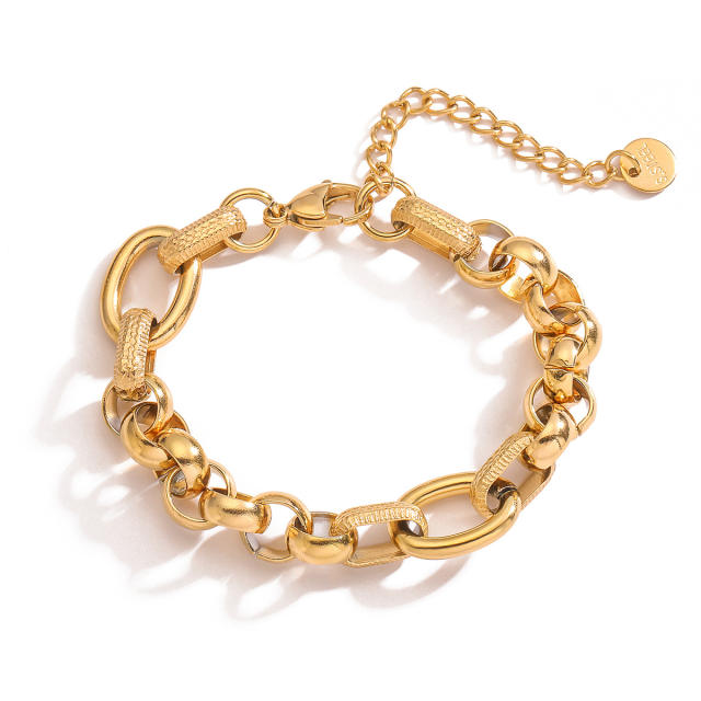 Punk trend hot sale stainless steel chain bracelet