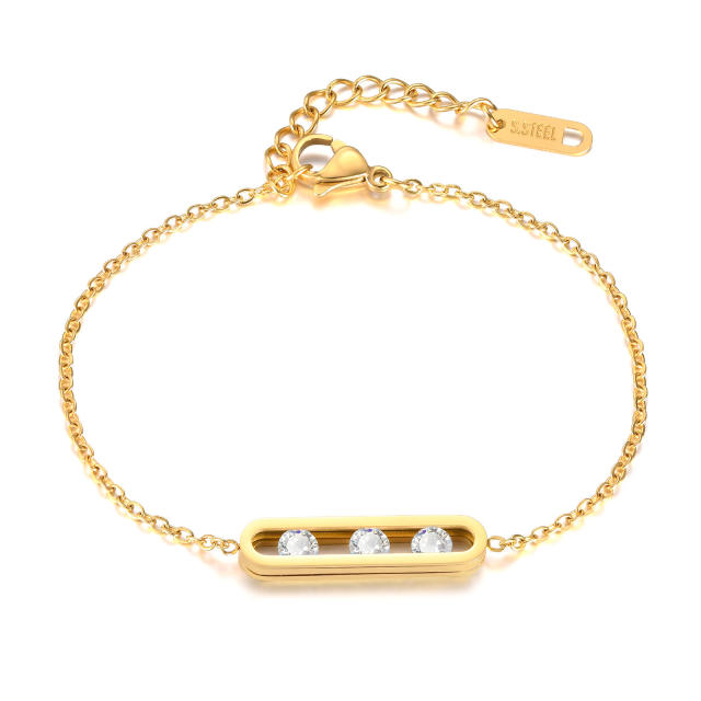 Easy match gold color crown cross stainless steel bracelet