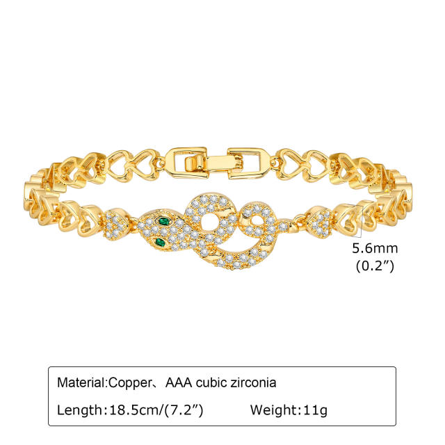 Hot sale diamond gold plated copper chain bracelet