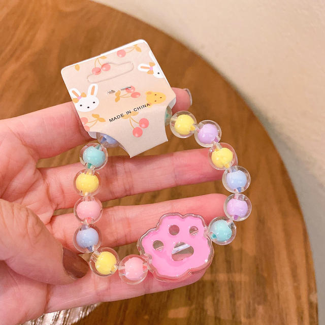 Cartoon jelly bead elastic bracelet for kids