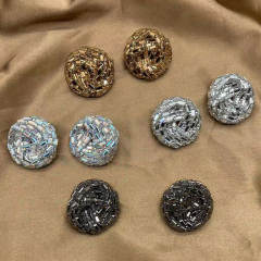 Luxury dark color glass crystal pave setting round shape studs earrings