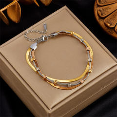 Hiphop mix color snake chain stainless steel bracelet