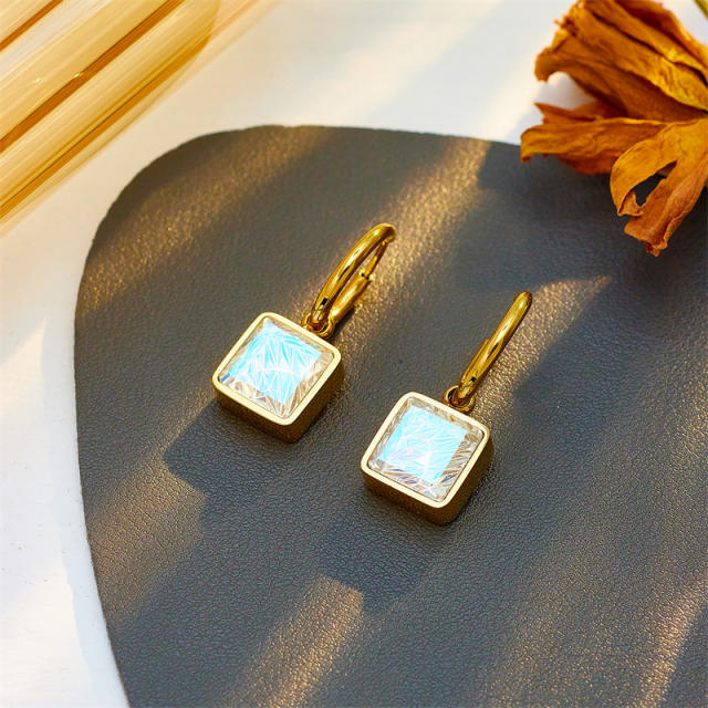 Luxury diamond stainless steel earrings