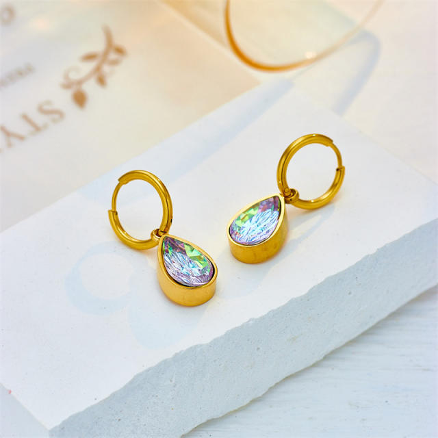Luxury diamond stainless steel earrings