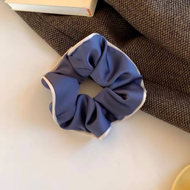 French trend plain color satin women scrunchies