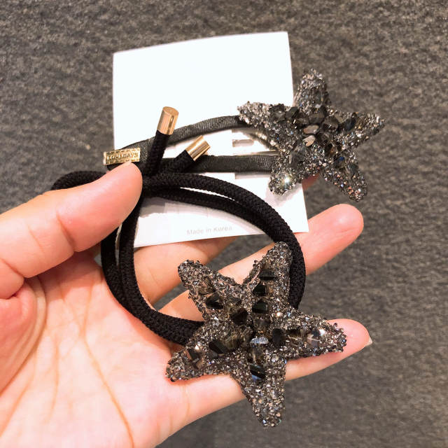 Korean fashion diamond starfish hair ties snap hair clips