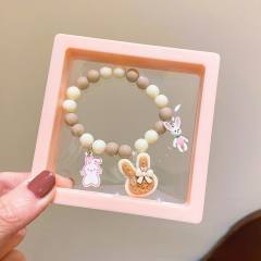 Cute unicorn colorful beaded jewelry bracelet set with display box