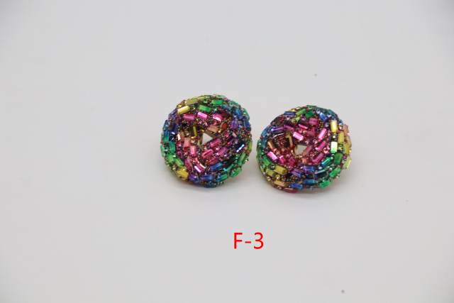 Luxury full of colorful glass crystal round shape women earrings