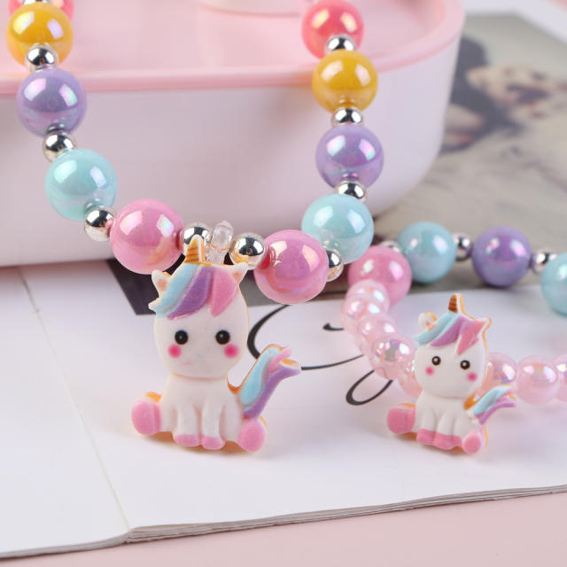 Ocean series fish tail cute necklace bracelet earrings rings set for kids