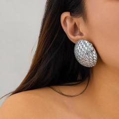 Hot sale full of glass crystal round shape studs earrings