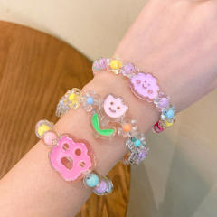 Cartoon jelly bead elastic bracelet for kids