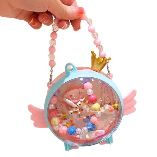 Cute cartoon princess gift jewelry set with box for kids