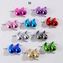 Hot sale CCB material mirror colorful waterdrop shape earrings 1.7cm*3.1cm