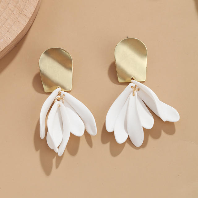 Summer colorful acrylic petal cute earrings