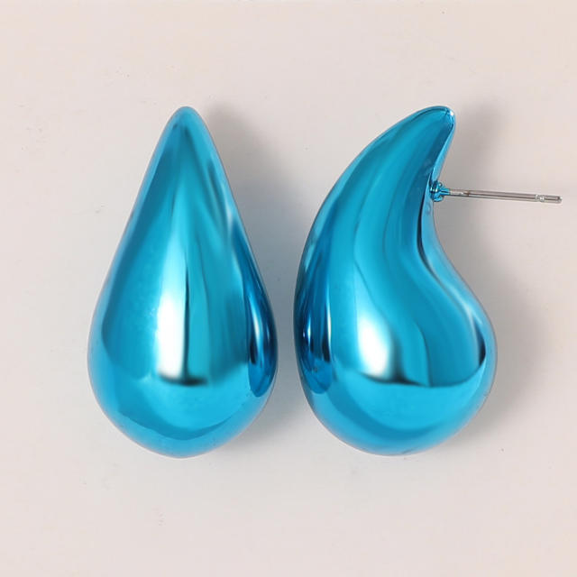 Hot sale CCB material mirror colorful waterdrop shape earrings 1.7cm*3.1cm