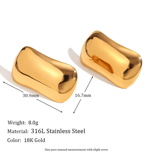 18KG hot sale diamond enamel design stainless steel earrings collection