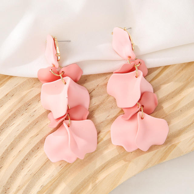 Hot sale summer colorful acrylic petal dangle earrings