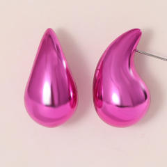 Hot sale CCB material mirror colorful waterdrop shape earrings 1.7cm*3.1cm