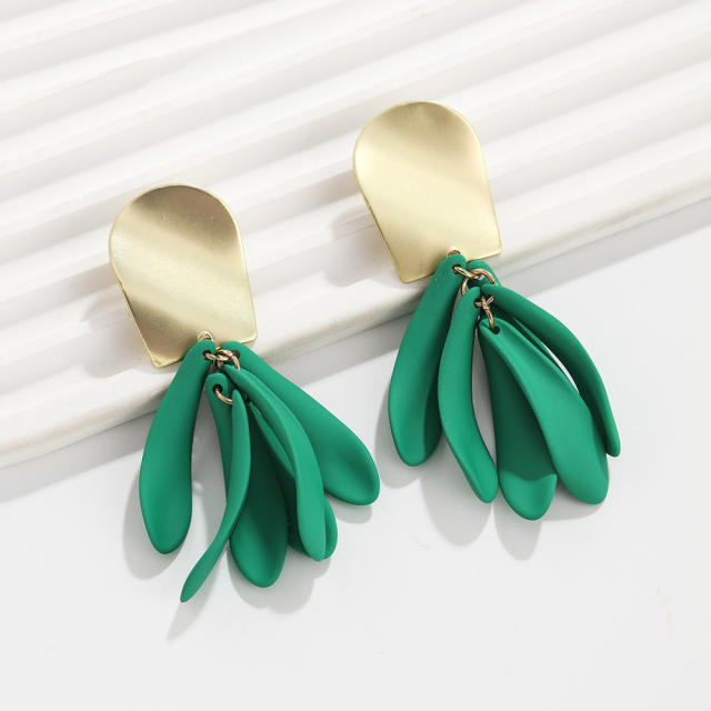 Summer colorful acrylic petal cute earrings