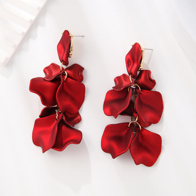 Hot sale summer colorful acrylic petal dangle earrings