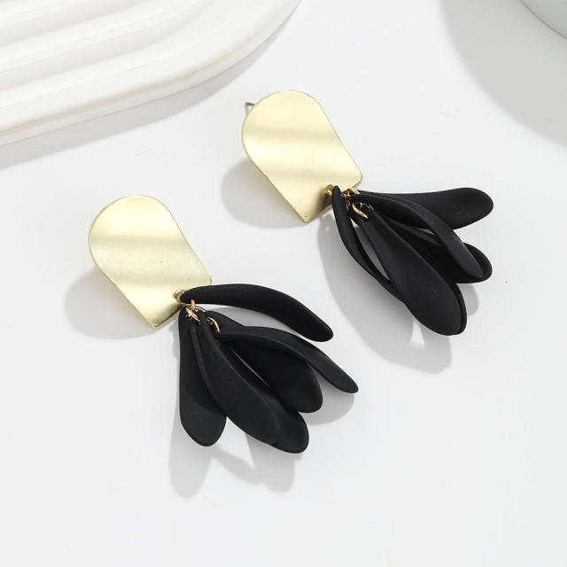 Summer colorful acrylic petal cute earrings