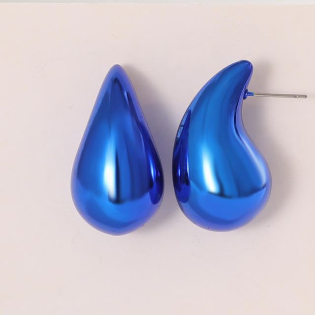 Hot sale CCB material mirror colorful waterdrop shape earrings 1.7cm*3.1cm